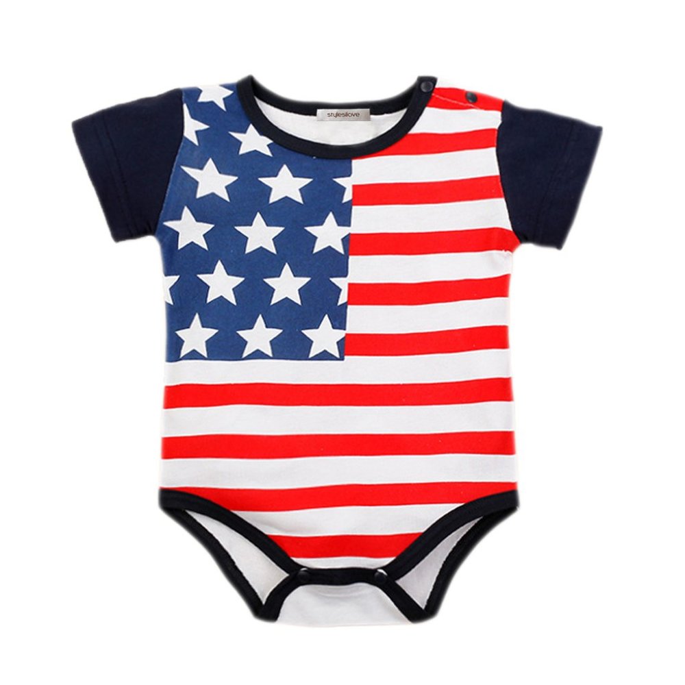 US Flag Cotton Baby Bodysuit